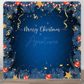 Aperturee - Aperturee Blue Pine Leaves Bauble Christmas Pillow Case Backdrop