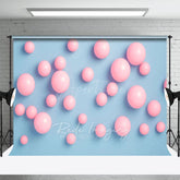 Aperturee - Aperturee Blue Pink Bubble Gum Wall Fine Art Photo Backdrop