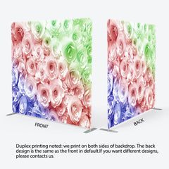 Aperturee - Aperturee Blue Pink Green Rose Fabric Backdrop Cover For Party