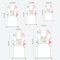 Aperturee - Aperturee Blue Pink Ribbon Boy Or Girl Baby Shower Arch Backdrop