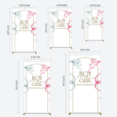 Aperturee - Aperturee Blue Pink Ribbon Boy Or Girl Baby Shower Rectangle Backdrop