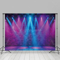 Aperturee - Aperturee Blue Pink Spotlight Stage Brick Photography Backdrop