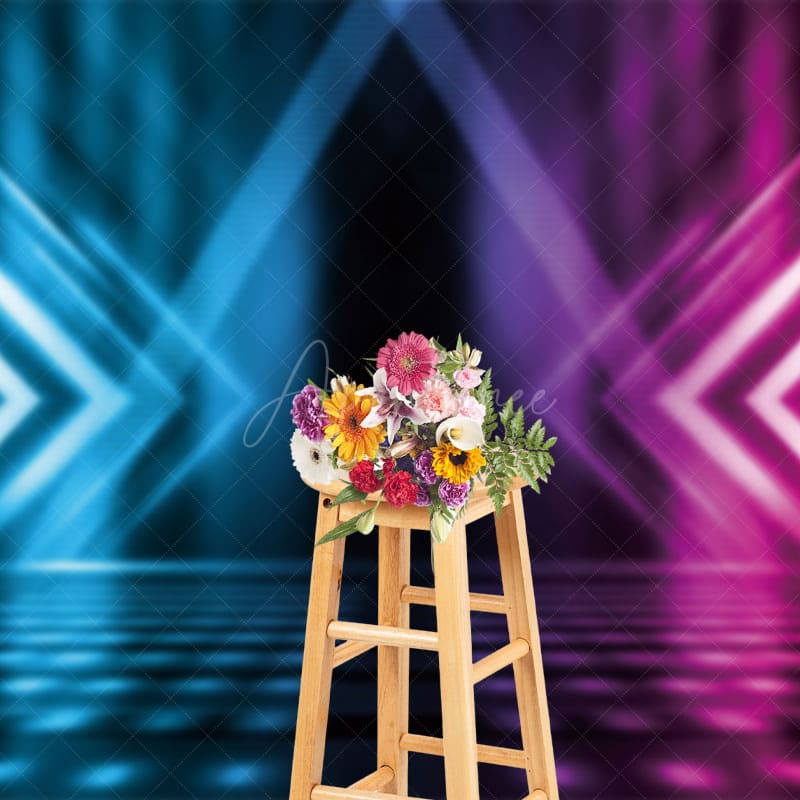 Aperturee - Aperturee Blue Pink Tone Ray Mysterious Dance Stage Backdrop