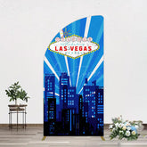 Aperturee - Aperturee Blue Rays Building City Las Vegas Casino Half Moon Arch Backdrop