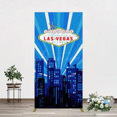 Aperturee - Aperturee Blue Rays Building City Las Vegas Casino Rectangle Backdrop