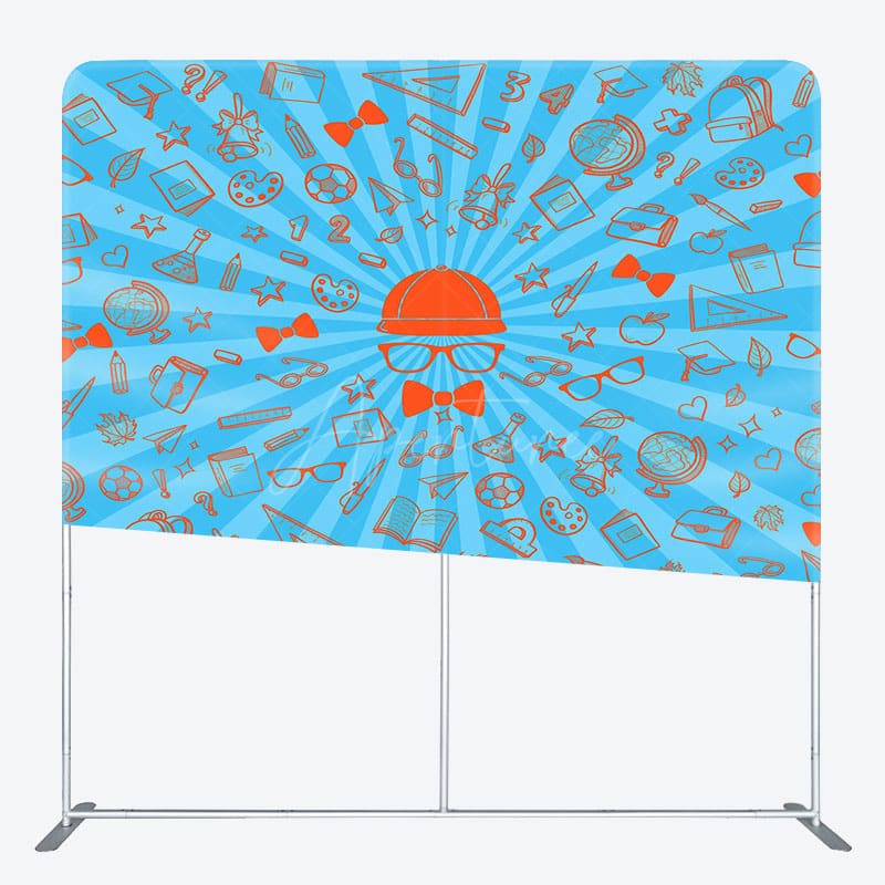 Aperturee - Aperturee Blue Rays Orange Paint Fathers Day Pillow Case Backdrop