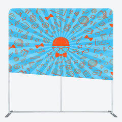 Aperturee - Aperturee Blue Rays Orange Paint Fathers Day Pillow Case Backdrop
