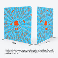 Aperturee - Aperturee Blue Rays Orange Paint Fathers Day Pillow Case Backdrop
