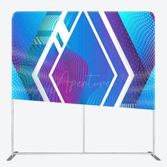 Aperturee - Aperturee Blue Red Astract Dots Rhombus Stripe Photo Backdrop