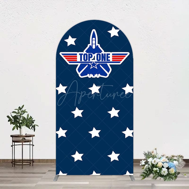 Aperturee - Aperturee Blue Red White Space Fighter Top One Arch Backdrop