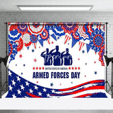 Aperturee - Aperturee Blue Red White Stars National Armed Forces Day Backdrop