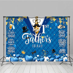 Aperturee - Aperturee Blue Rhombus Suit Tie Happy 1st Fathers Day Backdrop