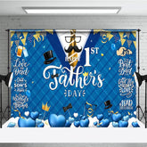 Aperturee - Aperturee Blue Rhombus Suit Tie Happy 1st Fathers Day Backdrop