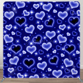 Aperturee - Aperturee Blue Romantic Hearts Sparkle Square Tension Backdrop