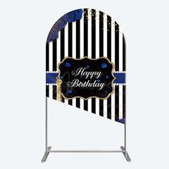 Aperturee Aperturee Blue Rose Glitter Tower Happy Birthday Arch Backdrop