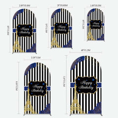 Aperturee Aperturee Blue Rose Glitter Tower Happy Birthday Arch Backdrop