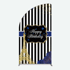 Aperturee Aperturee Blue Rose Glitter Tower Happy Birthday Half Moon Arch Backdrop