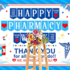 Aperturee - Aperturee Blue Sacred Happy Pharmacy Week Appreciate Backdrop