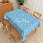 Aperturee - Aperturee Blue Sea Paper Boat Print Rectangular Tablecloth