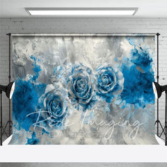Aperturee - Aperturee Blue Silver Abstract Butterfly Room Set Backdrop