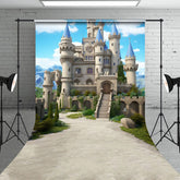Aperturee - Aperturee Blue Sky Cloud Castle Path Architecture Backdrop