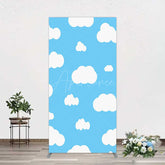 Aperturee Aperturee Blue Sky Cloudy Kids Birthday Party Rectangle Backdrop