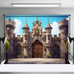 Aperturee - Aperturee Blue Sky Medieval Ancient City Wall Party Backdrop