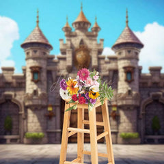 Aperturee - Aperturee Blue Sky Medieval Ancient City Wall Party Backdrop