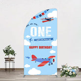 Aperturee - Aperturee Blue Sky One Year Has Flown By Birthday Half Moon Arch Backdrop