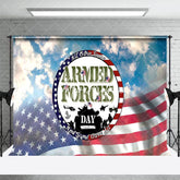 Aperturee - Aperturee Blue Sky Usa Flag National Armed Forces Day Backdrop
