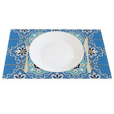 Aperturee - Aperturee Blue Slovakia Elegant Pattern Set of 4 Placemats