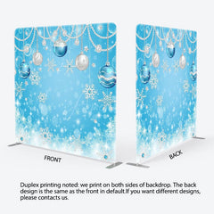 Aperturee - Aperturee Blue Snowflakes Christmas Bell Pillow Case Backdrop