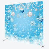 Aperturee - Aperturee Blue Snowflakes Christmas Bell Pillow Case Backdrop