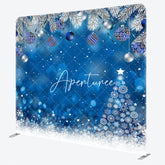 Aperturee - Aperturee Blue Snowy Bell Bokeh Christmas Pillow Case Backdrop