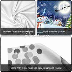 Aperturee - Aperturee Blue Snowy Night Snowman Field Garage Door Banner