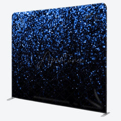 Aperturee - Aperturee Blue Sparkling Black Fabric Party Photo Backdrop Cover
