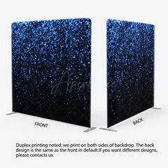 Aperturee - Aperturee Blue Sparkling Black Fabric Party Photo Backdrop Cover