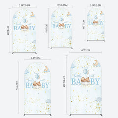Aperturee - Aperturee Blue Star Night Bearly Wait Baby Shower Arch Backdrop