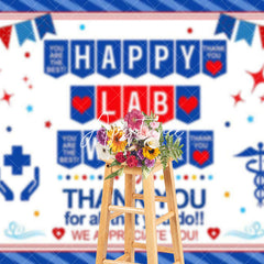 Aperturee - Aperturee Blue Stripe Chemical Instruments Lab Week Backdrop