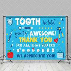 Aperturee - Aperturee Blue Tooth Tools Dentists Day Thank You Backdrop