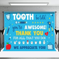 Aperturee - Aperturee Blue Tooth Tools Dentists Day Thank You Backdrop