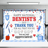Aperturee - Aperturee Blue Tooth Tools Happy National Dentists Day Backdrop