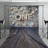 Aperturee - Aperturee Blue Wall First Birthday Cake Smash Sweep Backdrop