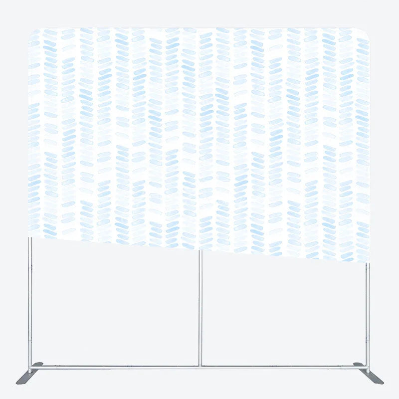 Aperturee - Aperturee Blue Watercolor Pattern Tension Fabric Backdrop Abstract Brush Stroke Decoration Baby Boy Shower Background