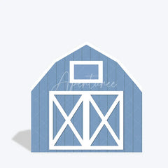Aperturee - Aperturee Blue White Farm Barn Door Arch Party Decor Backdrop
