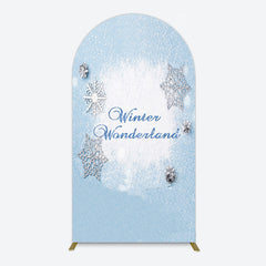 Aperturee - Aperturee Blue White Glitter Winter Wonderland Arch Backdrop