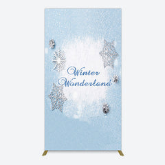 Aperturee - Aperturee Blue White Glitter Winter Wonderland Rectangle Backdrop