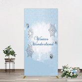 Aperturee - Aperturee Blue White Glitter Winter Wonderland Rectangle Backdrop