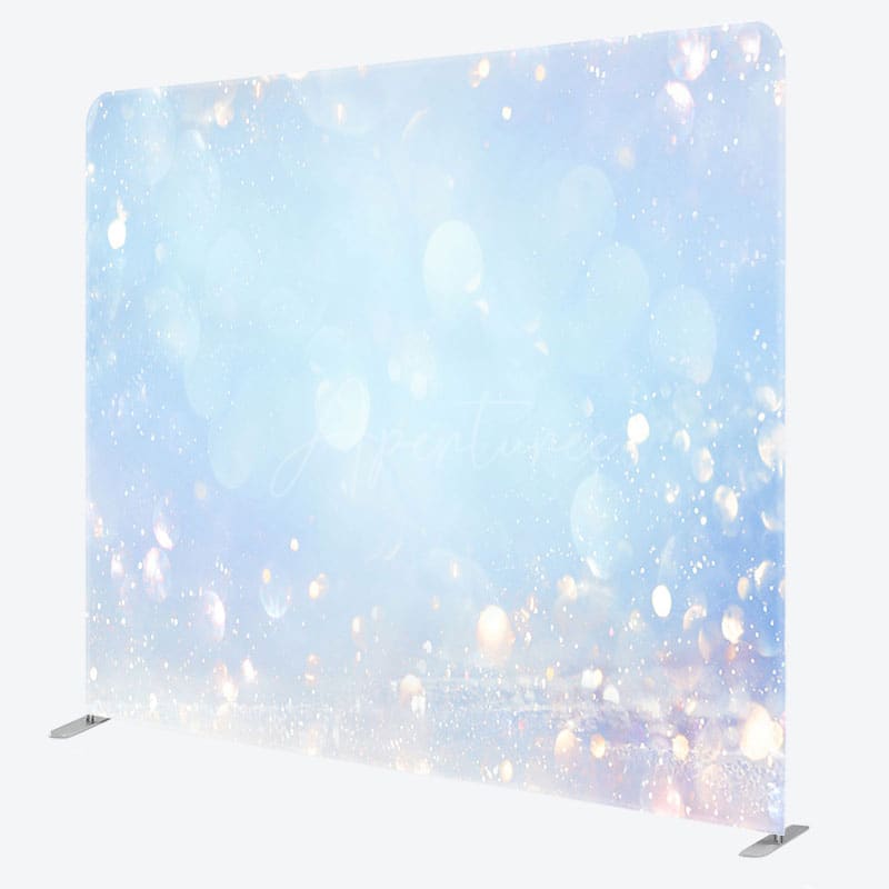 Aperturee - Aperturee Blurred Light Blue Bokeh Square Tension Backdrop