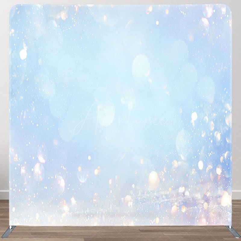 Aperturee - Aperturee Blurred Light Blue Bokeh Square Tension Backdrop